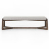 Roscoe Pebble Grey Upholstered Bed End Bench 63"