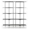 Vito Industrial Black Iron Open Shelf Bookcase 63"