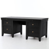 Lawyer's Black Reclaimed Wood 4 Drawers Executive Desk