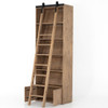 Bane Solid Wood Library Bookshelf With Ladder