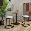 Reina Teak Top Tulip Base Outdoor Bar Table 32"