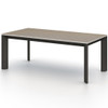 Kelso Grey Teak Wood Top Outdoor Dining Table 79"