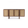 Goldie Toasted Wood Woven Cane 4 Door Sideboard 70"