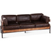 Loft Reclaimed Oak Base Industrial Leather Sofa