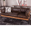 Loft Reclaimed Oak Base Industrial Leather Sofa