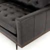 Lexi Modern Tufted Black Leather Sofa 89"