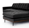 Lexi Modern Tufted Black Leather 2-Pc Sectional Sofa 105"