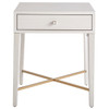 Love Joy Bliss 1 Drawer End Table, Alabaster