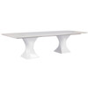 Brisbane White Lacquer Pedestal Extension Dining Table