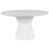 Geranium White Lacquer Round Dining Table 54"