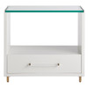 Peony White Lacquer 1 Drawer Nightstand