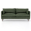 Reese Sage Green Leather Modern Sofa 76"