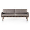 Vaughn Pewter Grey Leather Modern Sofa 79"
