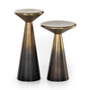 Cameron Ombre Antique Brass Accent Tables, Set Of 2