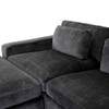 Bloor Charcoal Worn Velvet Contemporary 3 Piece Sectional Sofa W/ Ottoman