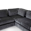 Bloor Contemporary Charcoal Worn Velvet 4 Piece Raf-Laf W/ Ottoman Sectional Sofas 131"