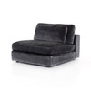 armless,Bloor Contemporary Charcoal Worn Velvet 4 Piece Raf-Laf W/ Ottoman Sectional Sofas 131"