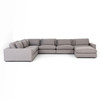 Westwood Modern Chess Pewter 6-Piece U-Shape Modular Sectional With Ottoman 170"