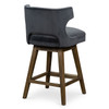 Task Modern Velvet Shadow Wing Swivel Counter Stool