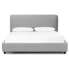 Aidan Upholstered Heavy Pebble Pewter Queen Platform Bed