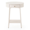 Van Modern Matte Alabaster Round Nightstand