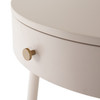 Van Modern Matte Alabaster Round Nightstand