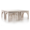 Amara Off White Oak Coffee Table With Nesting Arch