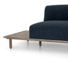 Clark Blue Fabric Modern Sofa With End Table