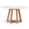 Creston White Marble Round Dining Table 55"