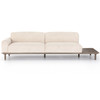 Clark Cream Fabric Modern Sofa With End Table