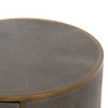 Shagreen Grey Round Nightstand