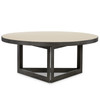 Hollywood Modern Shagreen Round Coffee Table - Brushed Gunmetal