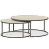 Hollywood Modern Shagreen Nesting Coffee Tables - Brushed Gunmetal