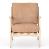 Silas Mid-Century Modern Sahara Tan Leather Arm Chair