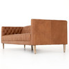 Williams Tufted Tan Leather Shelter Arm Sofa 90"