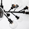 Pellman Clear Glass Globe Chandelier - Flat Black