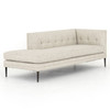Kingsley Lyon Pewter Sectional Right Arm Chaise