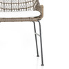 Bandera Distressed Grey Finish White Cushion Outdoor Woven Dining Chair