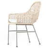 Bandera Vintage White Finish White Cushion Outdoor Woven Dining Chair