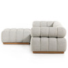 Roma Outdoor Faye Ash 3 Piece Sectional With Ottoman