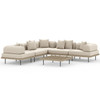 Yves Outdoor 5-Piece Sectional With Coffee Table