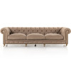 Conrad 118" Heritage Taupe Leather Chesterfield Sofa