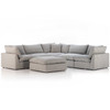 Stevie Destin Flannel 5-Piece Sectional With Free Ottoman