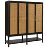 Tiki Coastal 4 Door Woven Cane Wardrobe Armoire