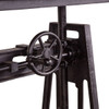 French Industrial Crank Adjustable Black Iron Desk 60"