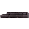 Loft Retro Industrial Black Leather Modular Sectional Sofa