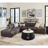 Loft Retro Industrial Black Leather Modular Sectional Sofa