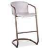 Industrial Loft Metal and Leather Bar Chair-Vintage White