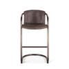 Industrial Loft Metal and Leather Bar Chair-EBONY