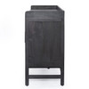 Caprice Black Wash Mango Woven Cane 4 Door Sideboard 72"